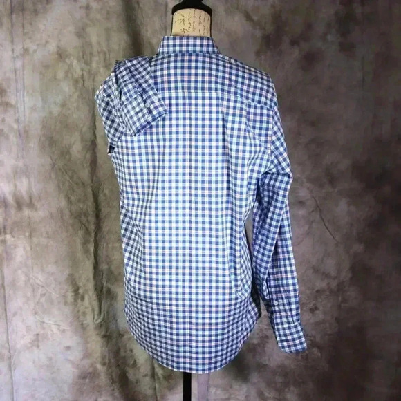 Southern Tide Classic Fit Size S Blue checked long sleeved button down shirt - Picture 2 of 10